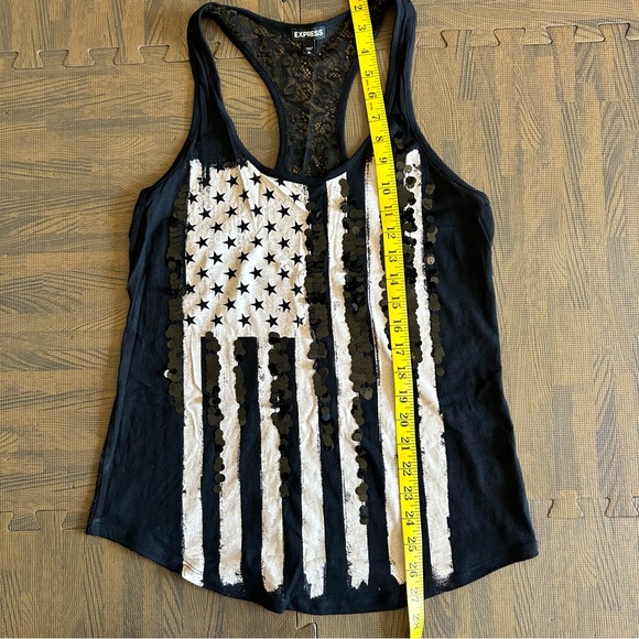 Like New! | Express | USA Sequin & Lace Tank Top | Size S - Picture 8 of 9